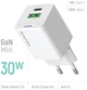 Сетевое зарядное устройство ColorWay GaN Mini 30W PD Port PPS USB (Type-C PD + USB QC3.0) White (CW-CHS053PD-WT) - изображение 7