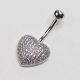 Банан для пірсингу пупка Серце з фіанітами CZ Сталь 316L Mr.Piercing - изображение 2