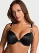 Комплект белья (лиф+трусики стринги) со стразами Victoria's Secret (2133866495133) 70B/XS черный - изображение 2