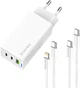 Сетевое зарядное устройство ColorWay GaN Mini 65W PD Port PPS USB (USB-2C1A) + cable Type-C & Lightning White (CW-CHS058PDCL-WT) - изображение 1