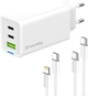 Сетевое зарядное устройство ColorWay GaN Mini 65W PD Port PPS USB (USB-2C1A) + cable Type-C & Lightning White (CW-CHS058PDCL-WT) - изображение 4