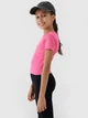 Подростковая укороченная футболка для девочки 4F 4FJWSS25TTSHF1852-54S 140 см Розовая (5905700420613) - изображение 4