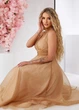 Вечернее шифоновое платье с блестками 552417 Золотой 44 - изображение 5