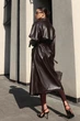 Тренч Jadone Fashion Некст длинный S-M шоколад - изображение 2
