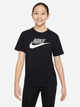 Підліткова футболка для дівчинки Nike K Nsw Tee Futura Hbr FZ5178-010 146-152 см (L) Чорна (197596512212) - зображення 1
