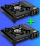 Газова плитка портативна з п'єзопідпалом Portable Gas Stove BK-167A + адаптер під балон плитка п'єзо в пластиковому кейсі набір з двох штук - зображення 1