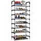 Полиця стелаж для взуття 150х56х26см на 8 полиць Light Shelf LS-7813 Black - зображення 1