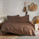 Постельное белье сатин premium Lotus Home Dakota Modern шоколадный евро (svt-2000022340281) - изображение 2