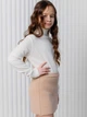 Подростковые шорты-юбка для девочки ARTKNIT Смужка 140-146 см Бежевые (4823093470743) - изображение 4