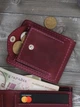 Зажим для денег Turtle Comfort Сокол с монетницей и двумя отделениями для карт из натуральной кожи Crazy Horse Бордовый - изображение 2
