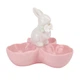 Пашотница с 3 отделами Rabbit with a pink flower 10х10cm керамика - изображение 2