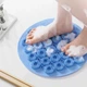 Круглая силиконовая щётка - мочалка на присосках на стену в ванную / душ Bath Mat массажный противоскользящий коврик для ног, голубой (102930840) - изображение 5