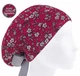 Медицинская шапочка женская HeadwearUniverse универсальная принт Цветочки на красном - изображение 1