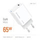 Мережевий зарядний пристрій ColorWay GaN Mini 65W PD Port PPS USB-C White (CW-CHS049PD-WT) - зображення 6