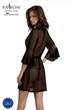 Пеньюар Passion LEAFA PEIGNOIR black, XXL/XXXL, длина чуть выше колена, широкие рукава, завязывается на пояс - изображение 2