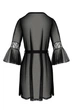 Пеньюар Passion LEAFA PEIGNOIR black, XXL/XXXL, длина чуть выше колена, широкие рукава, завязывается на пояс - изображение 4