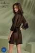 Пеньюар Passion LEAFA PEIGNOIR black, XXL/XXXL, длина чуть выше колена, широкие рукава, завязывается на пояс - изображение 7