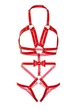 Портупея-тедди из ремней Leg Avenue Studded O-ring harness teddy S Red, экокожа - изображение 5