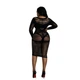 Платье-бодистокинг Moonlight Plus Model 03 XL-XXXL Black, миди, длинный рукав - изображение 2