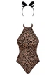 Эротический костюм леопарда Obsessive Leocatia teddy S/M, боди, обруч с ушками - изображение 5