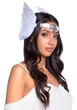 Пов'язка на голову з крилами Leg Avenue Feather headband White, пір'я та натуральна шкіра - зображення 1
