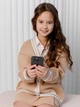Детский кардиган на пуговицах для девочки ARTKNIT Смужка 116-122 см Бежевый (4823093470637) - изображение 6