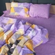 Простынь MirSon полуторная 150x220 см 17-0764 Violet triangles Бязь (2200010938272) - изображение 2
