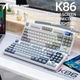 Бездротова механічна Клавіатура Attack Shark K86, Blue Whale Axis, Bluetooth/2,4g з міні-дисплеєм та поворотною кнопкою гучності, Hot-Swap, RGB-підсвічування, White-Blue - зображення 7