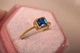Кольцо из желтого золота с синим фианитом 19 K-0218 - изображение 5