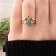 Набор из двух колец из красного золота с изумрудом 18 K-0154 - изображение 4