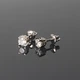 Серьги гвоздики из белого золота с фианитами S-0018 - изображение 1