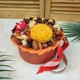 Премиальный именной букет с сыром, шоколадом, орехами в шляпной коробке - изображение 2