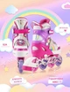Роликовые коньки раздвижные Inline Skates PU свет размер 34-38 стелька 21-23,5 см с шлемом и защитой Pink (445463573) - изображение 7