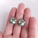 Сережки Hand Made черненные с кристаллами Swarovski светло-салатового цвета - изображение 2