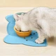 Силиконовый нескользящий коврик с бортиками под миску для котов и собак (голубой) - изображение 2