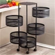 Этажерка на колесах Stenson Sphere 5 ярусов 33х89 см (R93517BK) - изображение 4