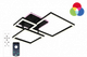 Управляемая светодиодная люстра GENNY SQUARE RGB 105W 4S BLACK Luminaria с пультом и приложением -APP-220-IP20 - изображение 1