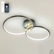 Світлодіодна люстра Esllse LUNE 48W 2R APP BLACK/GOLD/WHITE LED 600х350х110мм керована з пультом і додатком для смартфону - зображення 1