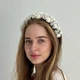 Вінок весільний білий український на голову - зображення 2