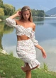 Спідниця жіноча літня Shape of Angel c квітковим принтом M молочна - зображення 1