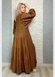 Ярусна сукня А-силуету у стилі бохо коричнева Hot fashion M 25-108 - изображение 7