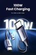 Кабель Ugreen 2 в 1 One-for-two Fast Charging 2 Type-C 100W (1.5m) - Black - зображення 6