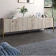 Тумба под телевизор на 3 ящика LION Wood с золотыми ножками 160х65х40 см Дуб Сонома (LION-042994) - изображение 1