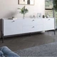 Тумба под телевизор с ящиками LION Wood с черными ножками 180х50х40 см Нимфея Альба (белый) (LION-043132) - изображение 1
