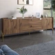 Тумба под телевизор с ящиками LION Wood с золотыми ножками 180х50х40 см Дуб Ливорно (LION-043114) - изображение 1
