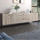Тумба под телевизор с ящиками LION Wood с черными ножками 180х50х40 см Дуб Сонома (LION-043129) - изображение 1