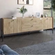 Тумба под телевизор с ящиками LION Wood с черными ножками 180х50х40 см Дуб Аппалачи (LION-043126) - изображение 1