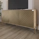 Тумба под телевизор с золотыми металлическими ножками LION Амарант 168x40x76,5 см Дуб Аппалачи/Перламутровый металлик (RAL-7048) 1680x400x765 (LION-043049) - изображение 1