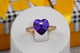 Кольцо Xuping Jewelry сердечко Сваровски синее р16 золотистое - изображение 1