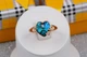 Кольцо Xuping Jewelry сердечко Сваровски голубое в ободке р 17 золотистое - изображение 1